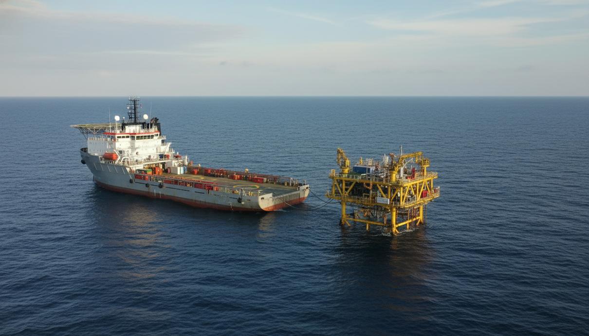 Специализированное судно снабжения и морская платформа для подводных работ в открытом море